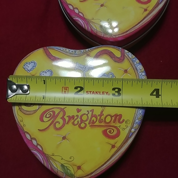 Set of 3 Brighton Metal Tin Collector Heart Tins - Picture 7 of 8